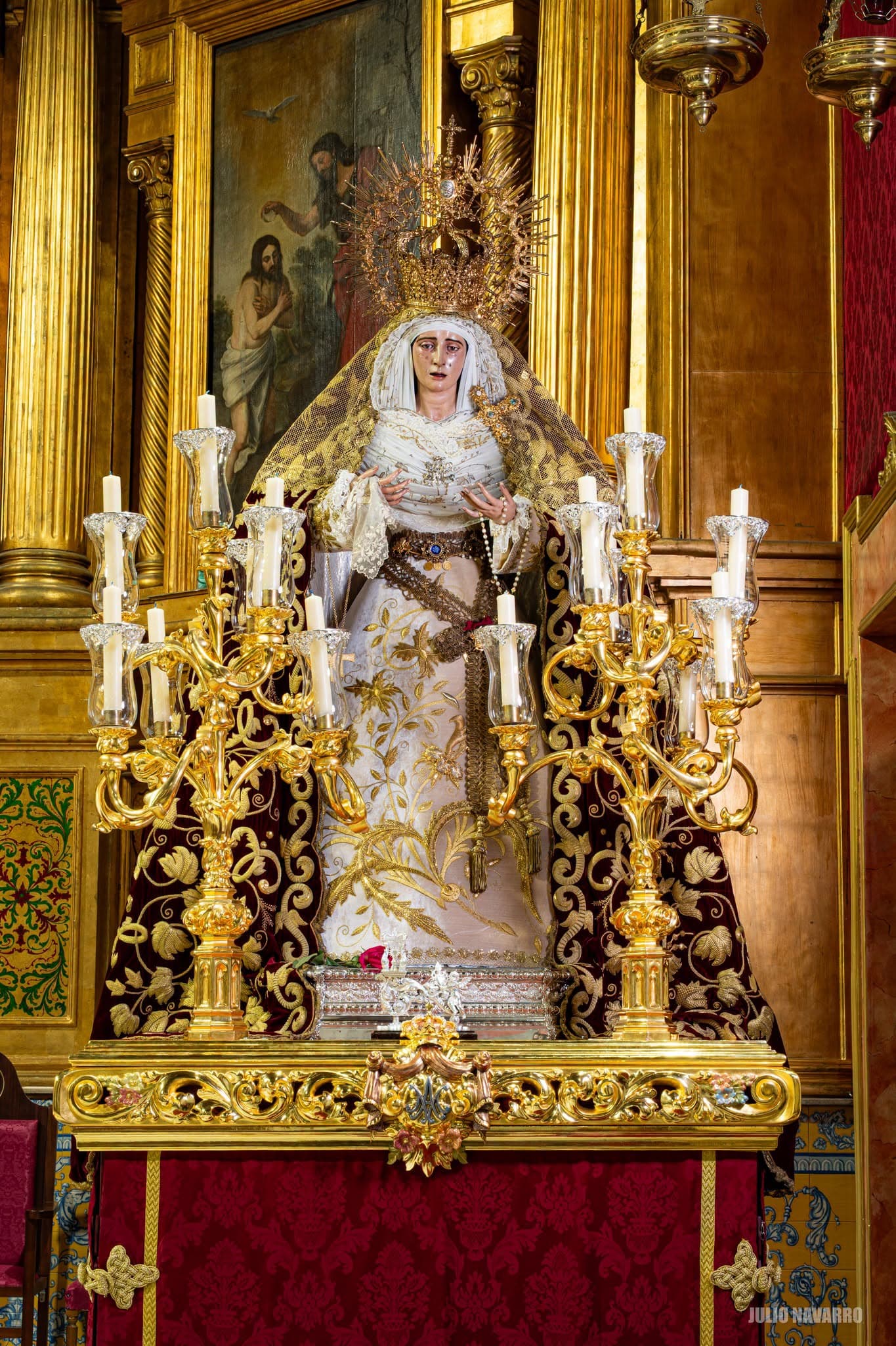 Nuestra Señora de los Dolores del Cerro del Águila dispuesta para el Rosario de la Aurora extraordinario de 2026